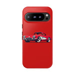 Red Classic Corvette C1 Illustration phone case | Retro Car Tough Case