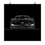 C5 Corvette Front View Poster 1997-2004 Classic Chevy Wall Art