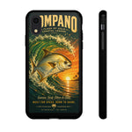 Golden Pompano Fish Phone Case | Coastal Sunset Surf Illustration