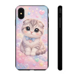 Scottish Fold Cat Kawaii Cute Portrait Art Tough Phone Case