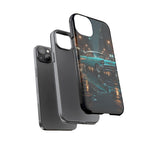 Vintage Teal 1957 Bel Air Classic Car Tough Case | Retro Rainy City Phone Cover