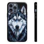Siberian Husky Geometric Diamond Art Tough Phone Case