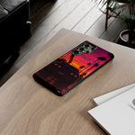 Matte Black Challenger Sunset Tough Phone Case - Palm Silhouette