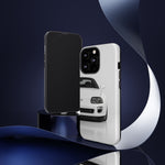 White MK4 Supra Phone Case, Retro 90s JDM Tough Cover for Car Enthusiasts