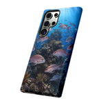 Snapper Reef Phone Case, Sunlit School Ocean Fishing Tough Cover