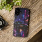 Neon City Night Prelude JDM Car phone case | Vaporwave rainy street