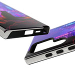 Lo-Fi Cat Neon Rain Window Vaporwave Art Tough Phone Case