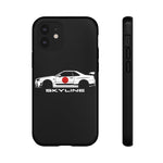 R34 Skyline Japanese Flag Race Car Phone Case | JDM GT-R Tough Cover