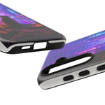 Lo-Fi Cat Neon Rain Window Vaporwave Art Tough Phone Case