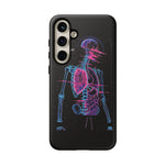Neon Anatomical Skeleton Phone Case | Internal Displacement Art
