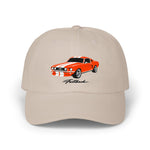 1967 1968 Mustang Fastback Dad Hat Pony Car Cap Adjustable Orange White GT