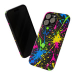 Neon Paint Splatter 90s Art Tough Phone Case