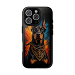 Doberman Bandana Portrait Tough Phone Case - Color Splash