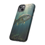 Largemouth Bass Phone Case, Sunlit Underwater Tough Cover, Gift