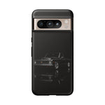 Black Classic C10 Truck Phone Case | Vintage Pickup Reflection, Minimal Auto Design