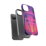 Retrowave Aesthetic Sunset Palm Trees phone case