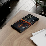 Orange Datsun 240Z on Rainy City Street phone case | Tough Cases