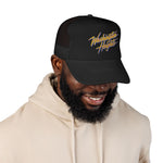 Washington Heights Retro Trucker Hat Neon 80s Script Foam Snapback Vintage NYC Streetwear Style