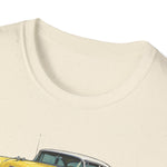 Yellow 1955 Chevy Bel Air T-Shirt | Vintage Classic Car Trio Illustration