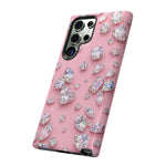 Pink Rhinestone Diamond Pattern Phone Case | Sparkle Gem Print