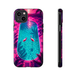 Neon Flamingo Pool Vaporwave Art Tough Phone Case