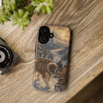 Saint Bernard Winter Rescue phone case | snowy mountain dog scene