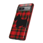 Scottish Terrier Silhouette Plaid Art Tough Phone Case