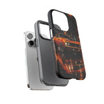Orange Cuda Phone Case, Rainy City Night Muscle Car Tough Cover