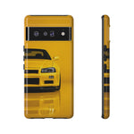 Yellow Skyline Phone Case, R34 GTR 90s JDM Legend Tough Cover for Men Gift