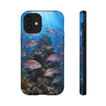 Snapper Reef Phone Case, Sunlit School Ocean Fishing Tough Cover
