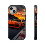 Orange C8 Z06 Flat Plane V8 Speed Art Tough Phone Case