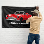 1956 Thunderbird Convertible Wall Flag Banner 34x56 Red Classic Car Decor