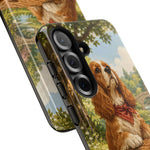Cocker Spaniel Picnic Scene phone case | vintage dog art