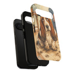 Guilty Basset Hound Phone Case, Muddy Watercolor Art Cover