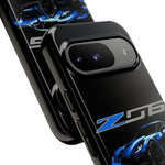 Blue C7 Z06 Sports Car Tough Phone Case Track Style Cover Gift