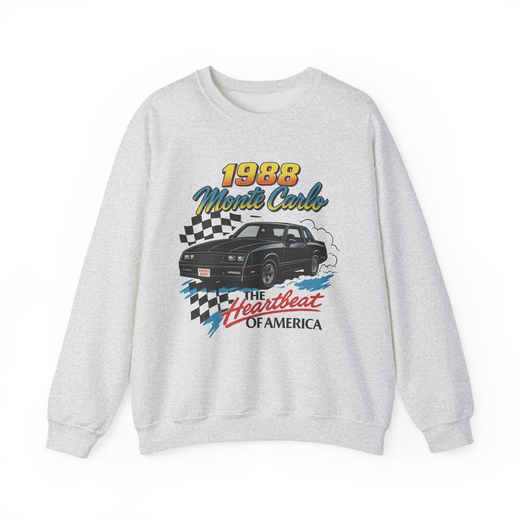 1988 Chevy Monte Carlo Crewneck Sweatshirt Retro Heartbeat of America