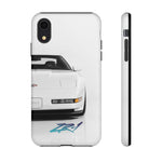 White C4 ZR1 Front View phone case | Car Print Tough Cover for Corvette Owners