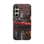 Red FD RX-7 Blossom Alley Tough Phone Case - Rain-Slicked Night