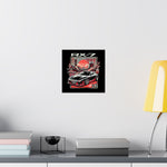 RX-7 FD Poster JDM Black Rotary Engine Car Tokyo Temple Cherry Blossom Art