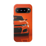 Orange Camaro Phone Case, ZL1 American Muscle Car Tough Cover for Men Gift