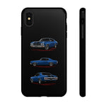 1970 Chevelle SS Phone Case Blue, Three-View Vector Tough Cover