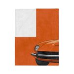 Orange Datsun 240Z Car Illustration Blanket | Vintage Sports Car Microfiber