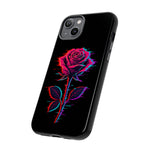 Glitch Rose Neon Phone Case Vaporwave Tough Cover
