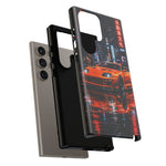 Orange Supra Phone Case, Neon City Night JDM Sports Car Tough Cover