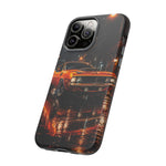 Orange Cuda Phone Case, Rainy City Night Muscle Car Tough Cover