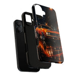 Orange Cuda Phone Case, Rainy City Night Muscle Car Tough Cover