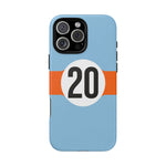 Copy of Blue Orange Number 20 Retro Racing Stripe Tough Phone Case Cover