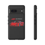 Red C8 Z06 Illustration Phone Case for Vette Owners | Tough Cover