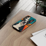 Boston Terrier Pop-Art Portrait Tough Phone Case - Teal Orange