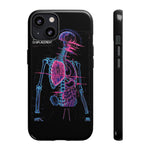 Neon Anatomical Skeleton Phone Case | Internal Displacement Art
